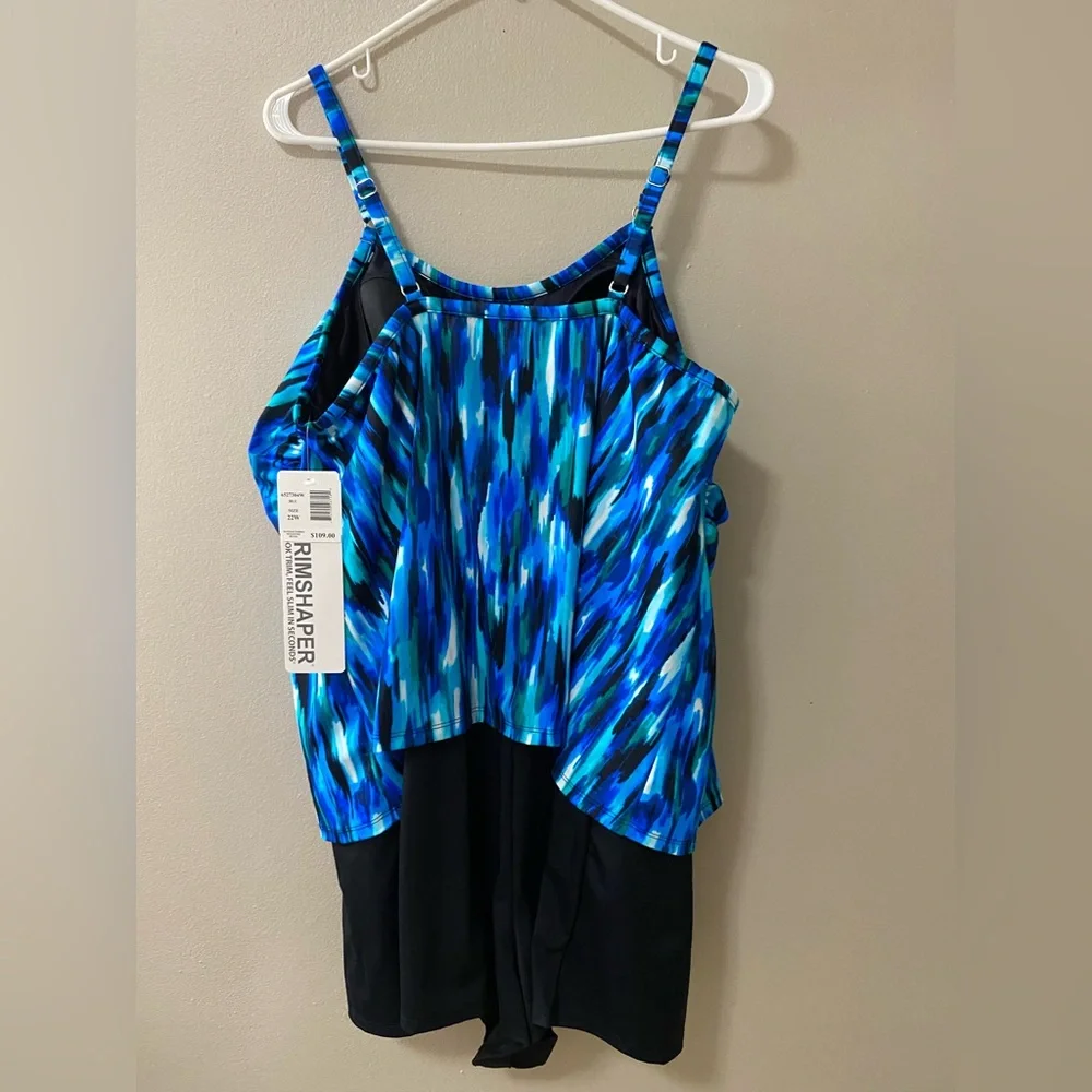 Trimshaper Farrah Tummy Control Swim Romper Size 22W Adjustable one piece NWT - Picture 3 of 10